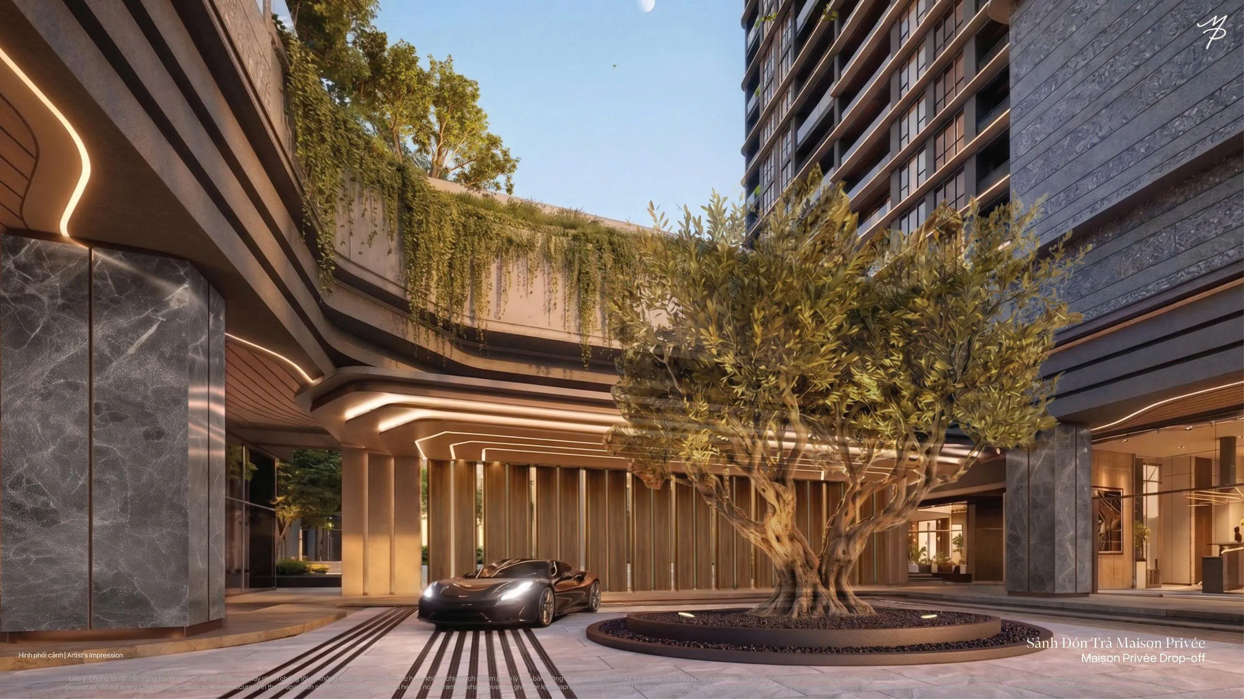 Phối cảnh sảnh đón Maison Privée Tây Hồ