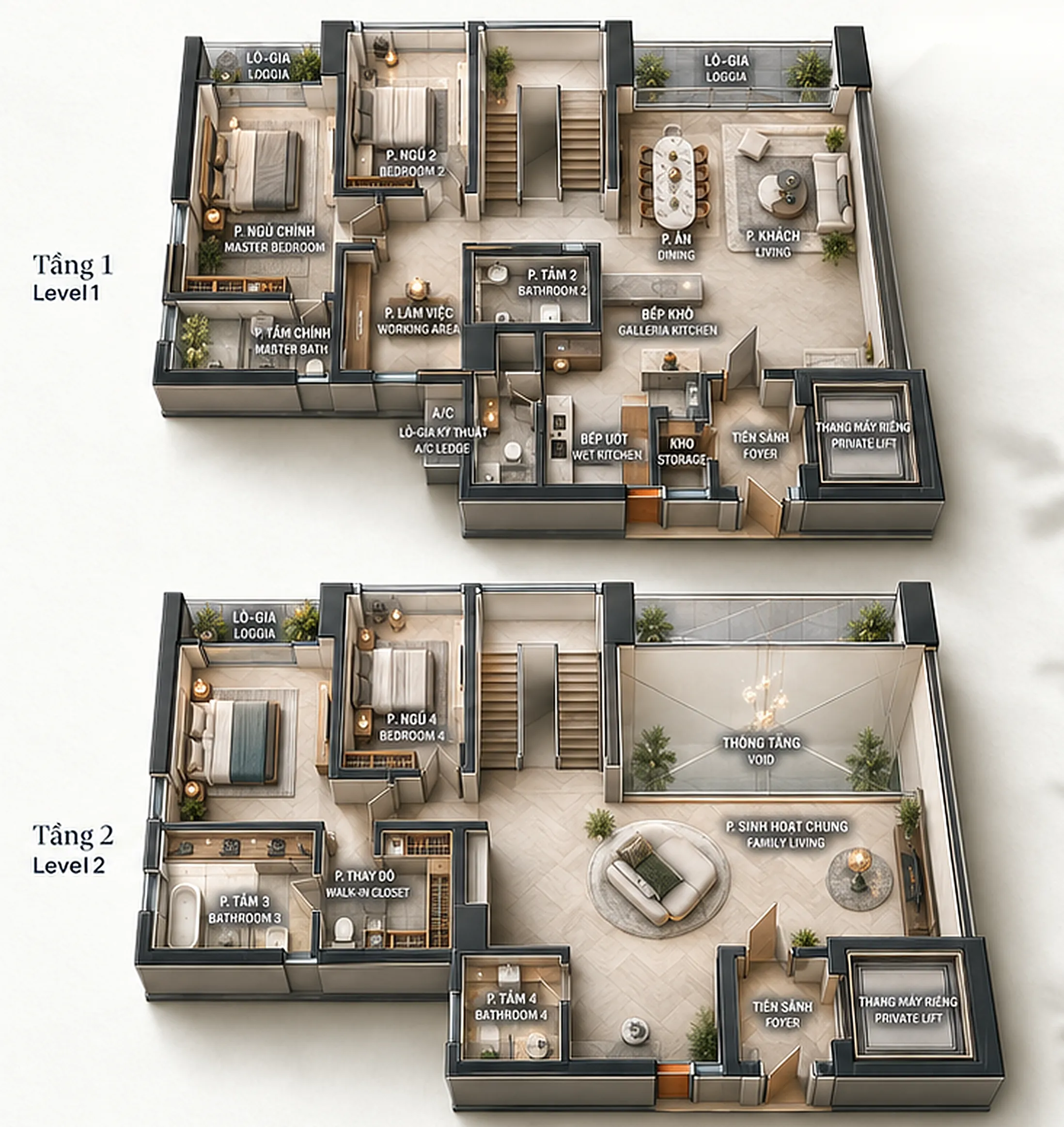 Mặt bằng bán căn hộ Duplex tòa P dự án Maison Privée Tây Hồ